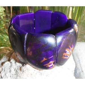 Tagua Nut Braselet DARK VIOLET,handmade jewelry