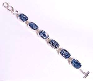 Broken China Jewelry Royal Mail Sterling Bracelet  