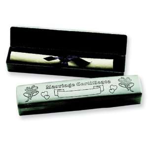  Pewter Finish Marriage Certificate Box: Jewelry