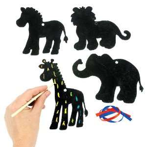    Magic Color Scratch Safari Animal Ornaments (1 dz): Toys & Games