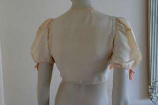 Vintage 30s Peach Silk Bed Jacket   S/M  