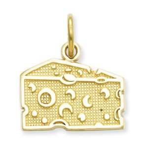  14k Gold Swiss Cheese Charm: Jewelry