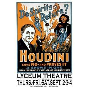  Exclusive By Buyenlarge Do spirits return? Houdini says no 