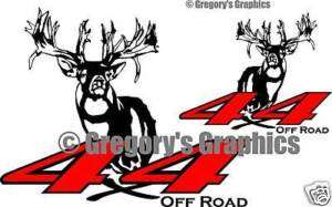 Whitetail Deer 4x4 offroad decals for your truck or SUV  