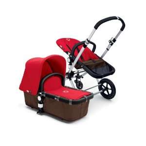 Bugaboo Cameleon   Dark Brown Base with Red Canvas Fabric