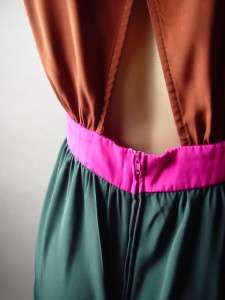  BLOCK Colorful Faux Wrap Cutout Back High Low Tail Hem Skirt Party 