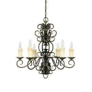 World Imports 5046 63 Sheffield Collection 6 Light Chandelier, French 