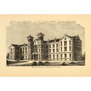 1872 St. Lukes Hospital Building New York City Print 