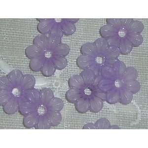  Vintage Lavender Zinnia Lucite Flower Beads Arts, Crafts 