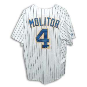 Paul Molitor Autographed Jersey   Milwaukee Brewers Throwback 