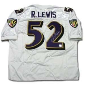    Ray Lewis Signed Authentic Ravens White Jersey: Sports & Outdoors
