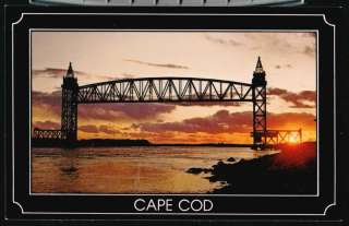 CAPE COD MA Canal Sunset Buzzards Bay Railroad Bridge  