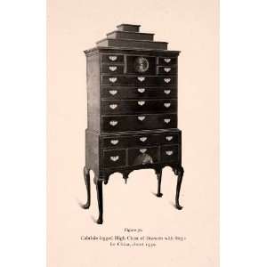  1901 Halftone Print Cabriole High Chest Drawers China Furniture 