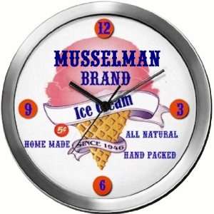  MUSSELMAN 14 Inch Ice Cream Metal Clock Quartz Movement 