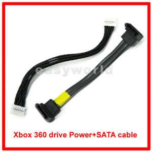 Power+SATA Data Cable Cables For XBOX 360 DVD Rom Drive  