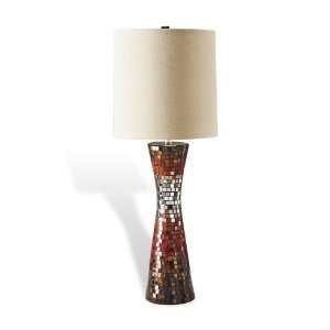   : Aster Bronze Red Glass Mosaic Modern Hourglass Lamp: Home & Kitchen