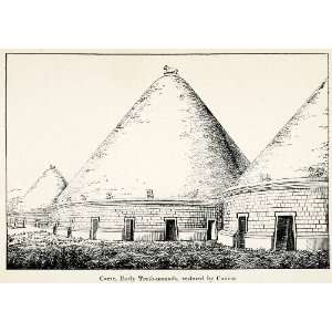  1910 Print Ancient Tomb Mound Architecture Caere Italy 