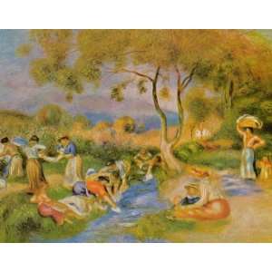  Oil Painting: Laundresses at Cagnes: Pierre Auguste Renoir 