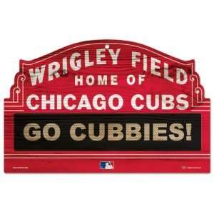  Chicago Cubs Red Stadium Wood Sign: Sports & Outdoors
