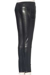 Black Faux Stretch Leather Skinny Pant US Si S^XL w1579  