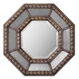   Camillus Octagonal Beveled Mirror in Light Antiqued Stain: Home