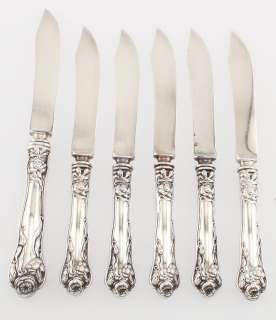 6pc Lot Sterling Silver Fruit Knives Stratford International  