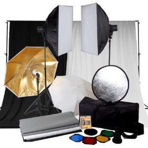  Photo Studio Kit Soft Box Umbrella Strobe Light Backdrop 
