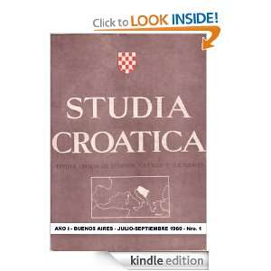 Studia Croatica   número 1   1960 (Spanish Edition): Instituto de 