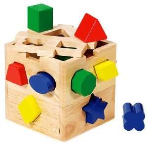  Wooden Shape Sorting Cube: Toys & Games
