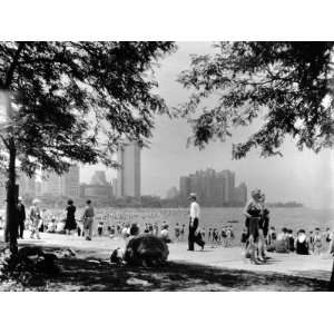  Bathers and Strollers Enjoying a Fine Day at Oak Street 