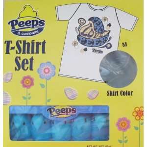 Peeps T shirt set says Peace, Love, Peeps.Size MediumBonus Peeps 