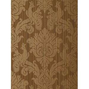   5003665 Valette Strie Damask   Mahogany Wallpaper: Home Improvement