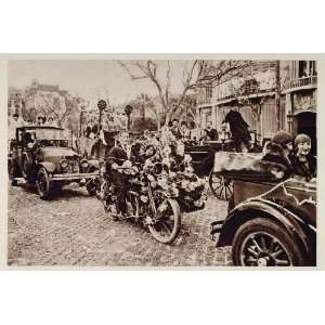  1928 Carnival Motorcycle Cars Street Parade Barcelona 
