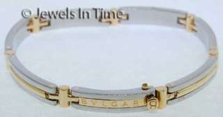 Bvlgari Mens 18K Yellow Gold & White Gold Bracelet  