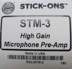 NEW RDL STM 3 High Gain Microphone Pre Amp 35 to 75 dB  