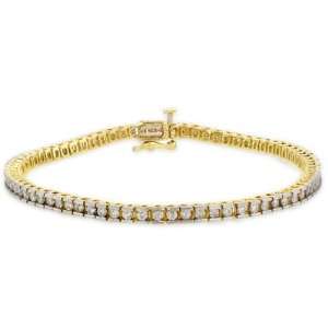  2 Carat Diamond 14K Straight Line Link Bracelet (2ctw, H I 