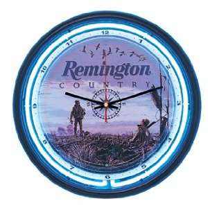  Remington Tin Sign Neon Wall Clock: Home & Kitchen