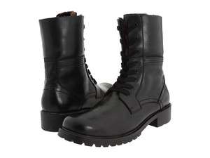 Mens Kenneth Cole Reaction Keep March N Black Leather LaceUp Boots 