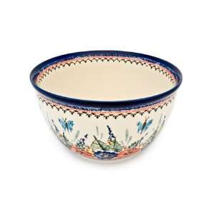    Polish Pottery Floral Butterfly Large Mixing Bowl: Home & Kitchen