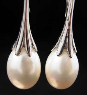 10x14.5mm freshwater pearl Sterling Silver Hook Earring  