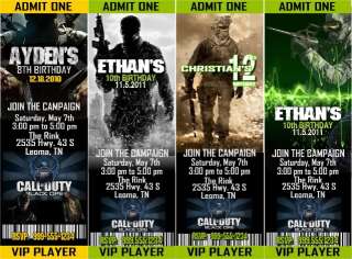 CALL OF DUTY BLACK OPS Party Invitations and Favors  