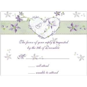 Violet Heart & Flowers Reply Card Set: Everything Else