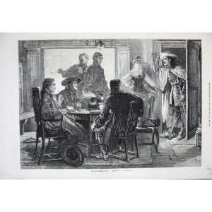  1872 Pasquier Fine Art Unwelcome Guest Men Table Inn: Home 