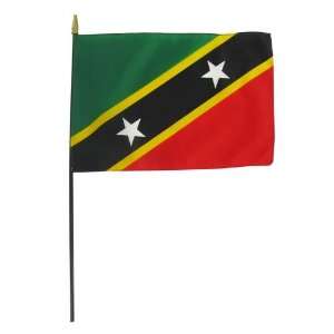  St. Chris Nevis 8 x 12 Stick Flag: Patio, Lawn & Garden