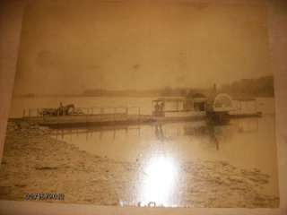 MID 19TH CENTURY ALBUMEN CABINET PHOTO PADDLE WHEEL STEAMBOAT FERRY 
