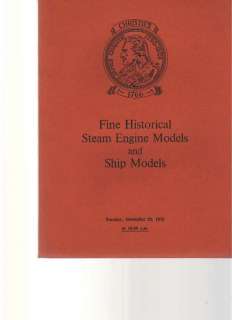 Christies 1975 Steam Engines Models & Ship Models  