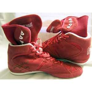 Muhammad Ali AKA Cassius Clay Autographed Everlast Red Boxing Shoes 