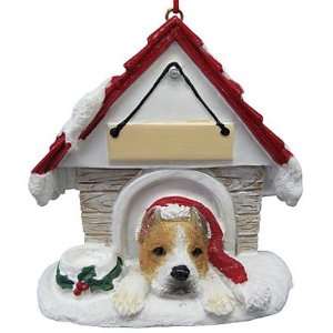  Tan Pitbull in Doghouse Christmas Ornament: Home & Kitchen