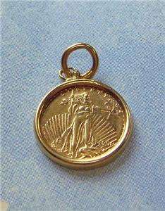 Vintage 1908 St. Gaudens $20 Double Eagle 14K Gold Coin Charm  