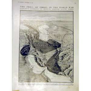  Persia Map Ww1 Poincare Lorraine Champagne France 1915 
